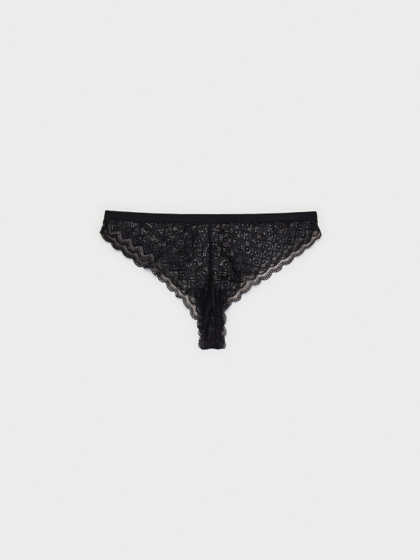 Black lace Brazilian knickers black middle back view