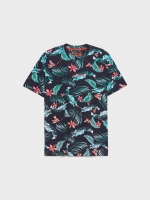 %Pto% T-shirt oversized tropcial preto