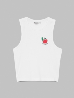 %Pto% Camiseta rib con estampado blanco