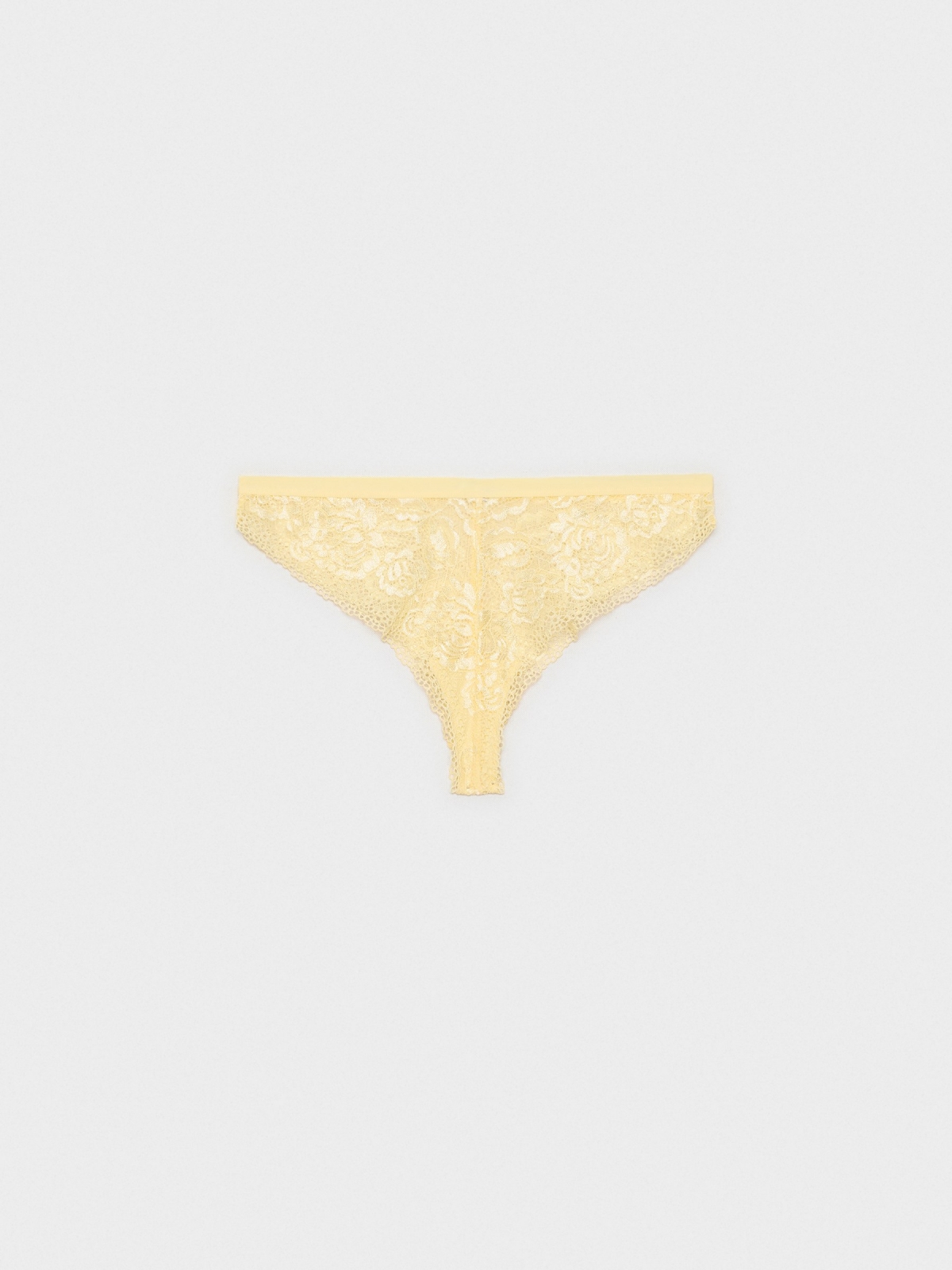 Brazilian knickers yellow lace yellow middle back view