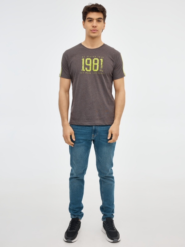 1981 T-shirt dark grey front view