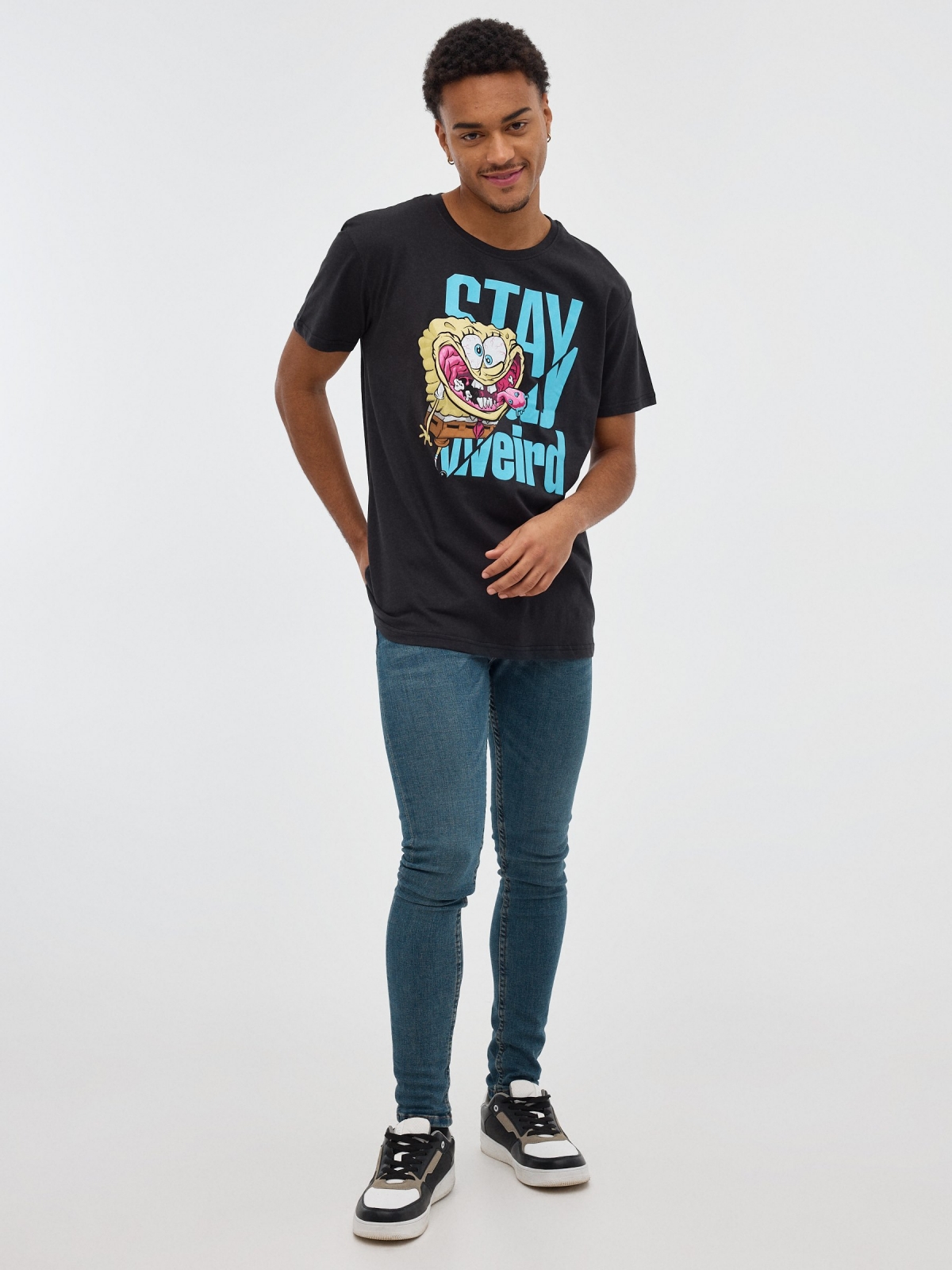 SpongeBob T-shirt black front view