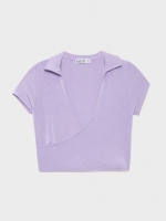 %Pto% Polo neck crop t-shirt mauve