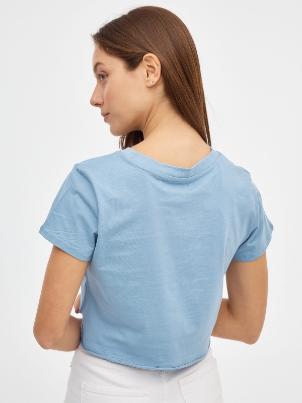 Peace T-shirt steel blue middle back view