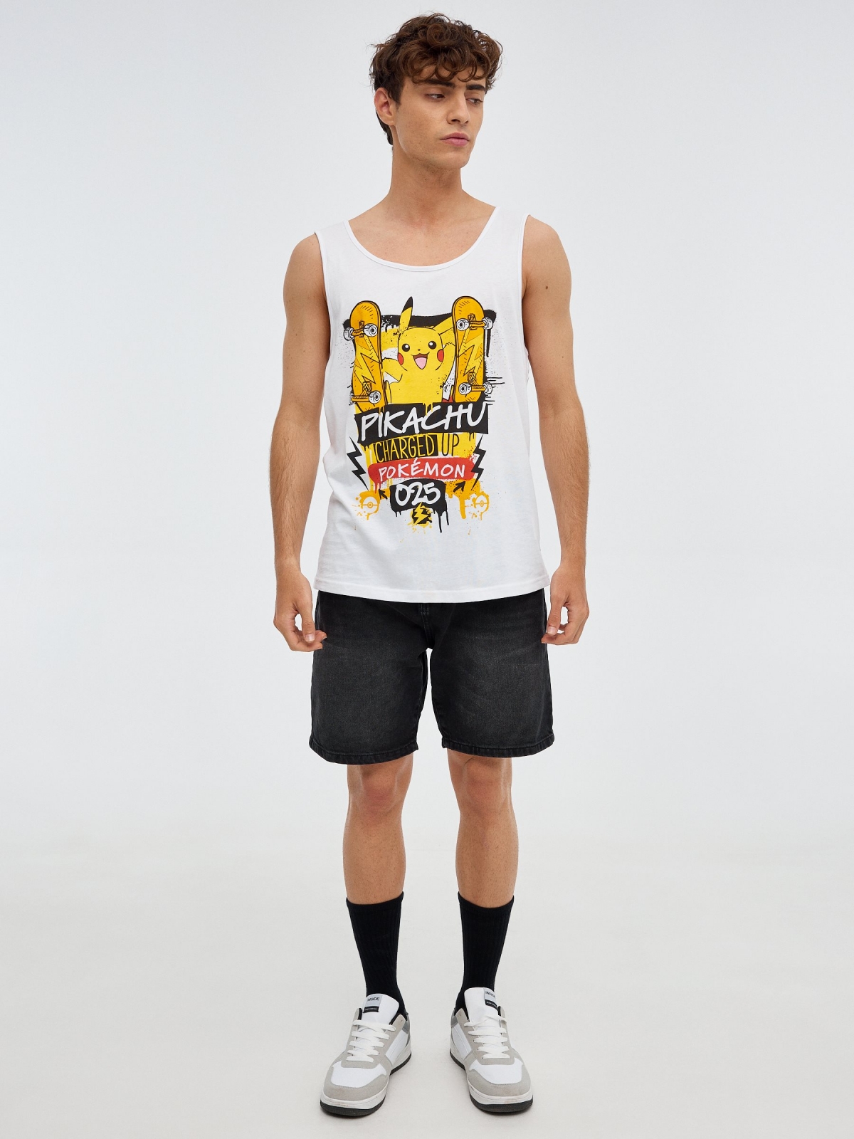 Pikachu tank top white front view