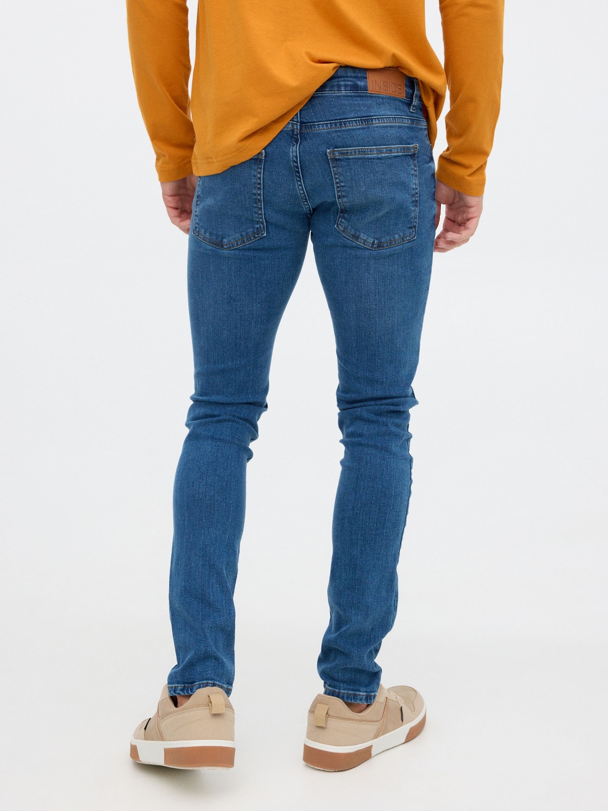 Super slim jeans blue middle back view