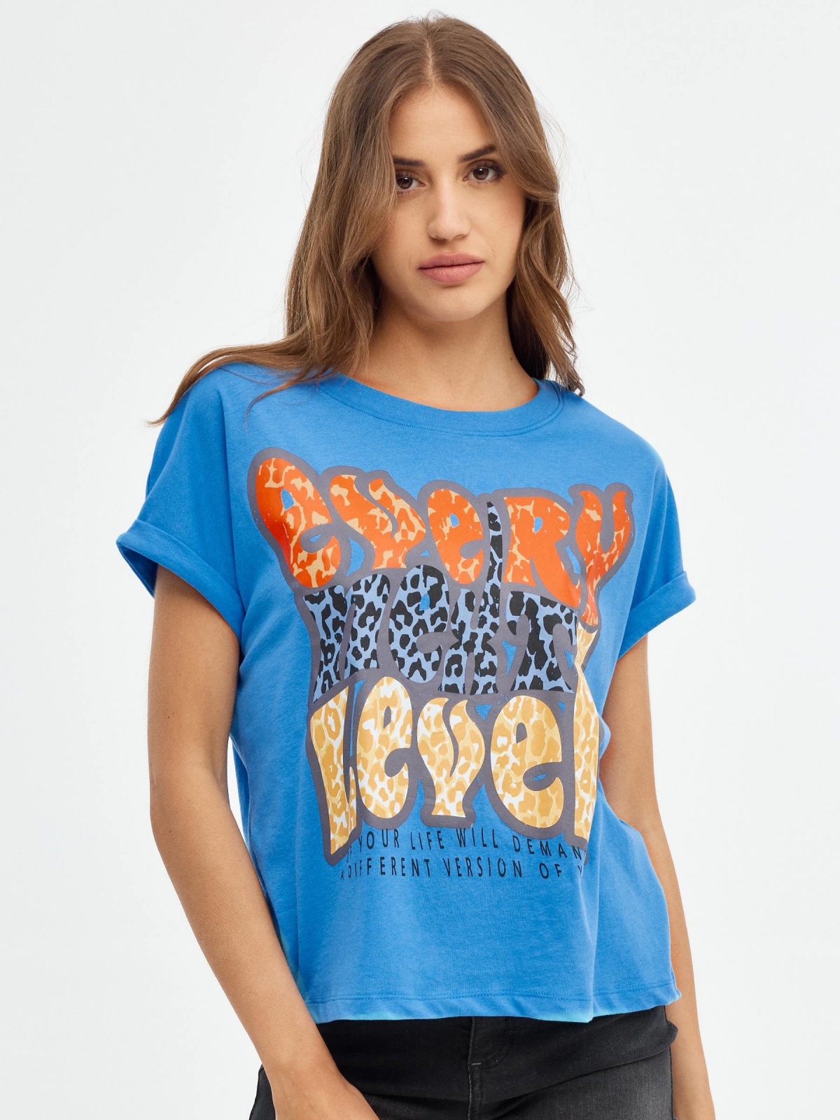 T-shirt Every Next Level azul vista meia frontal