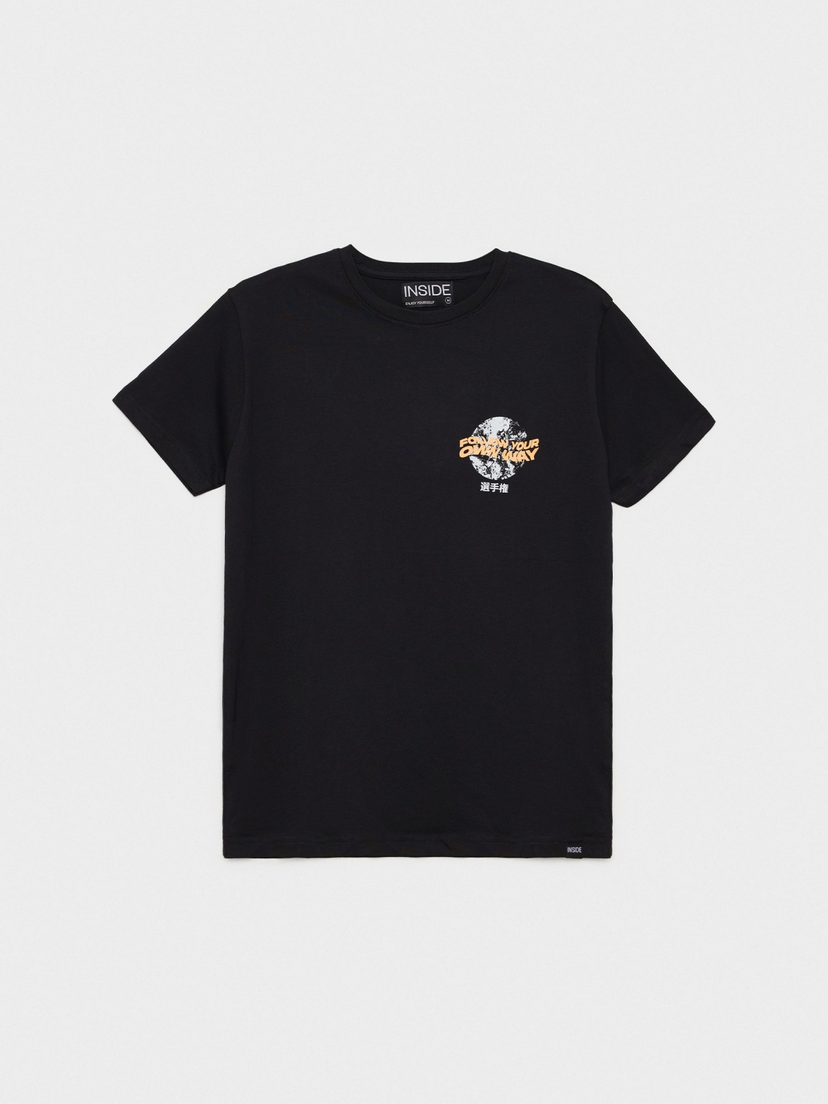 %Pto% Camiseta gráfica de crânio preta preto