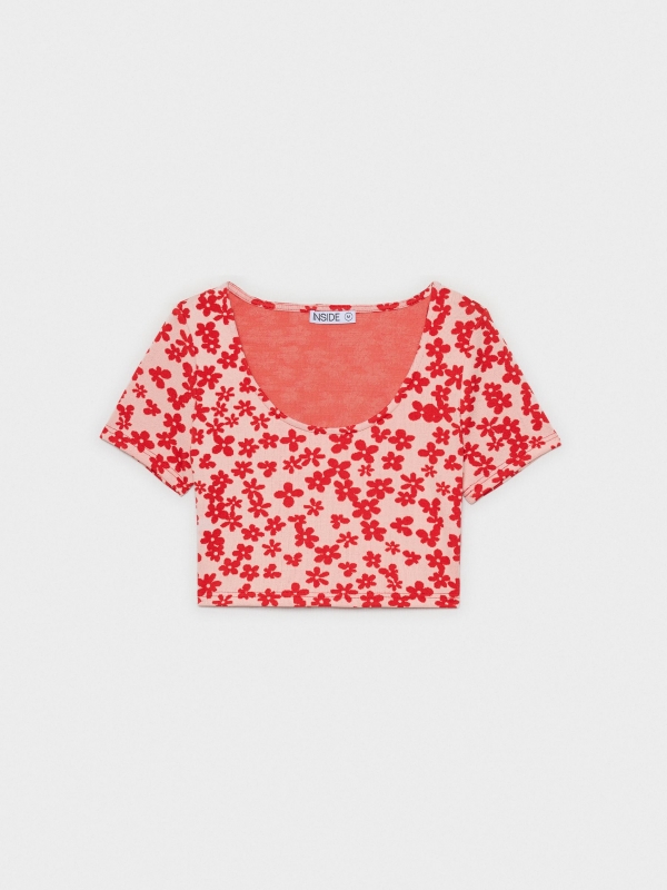  Flower Crop Print T-shirt multicolor