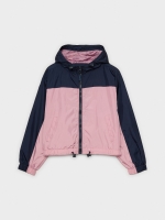 %Pto% Casaco colorblock preto púrpura