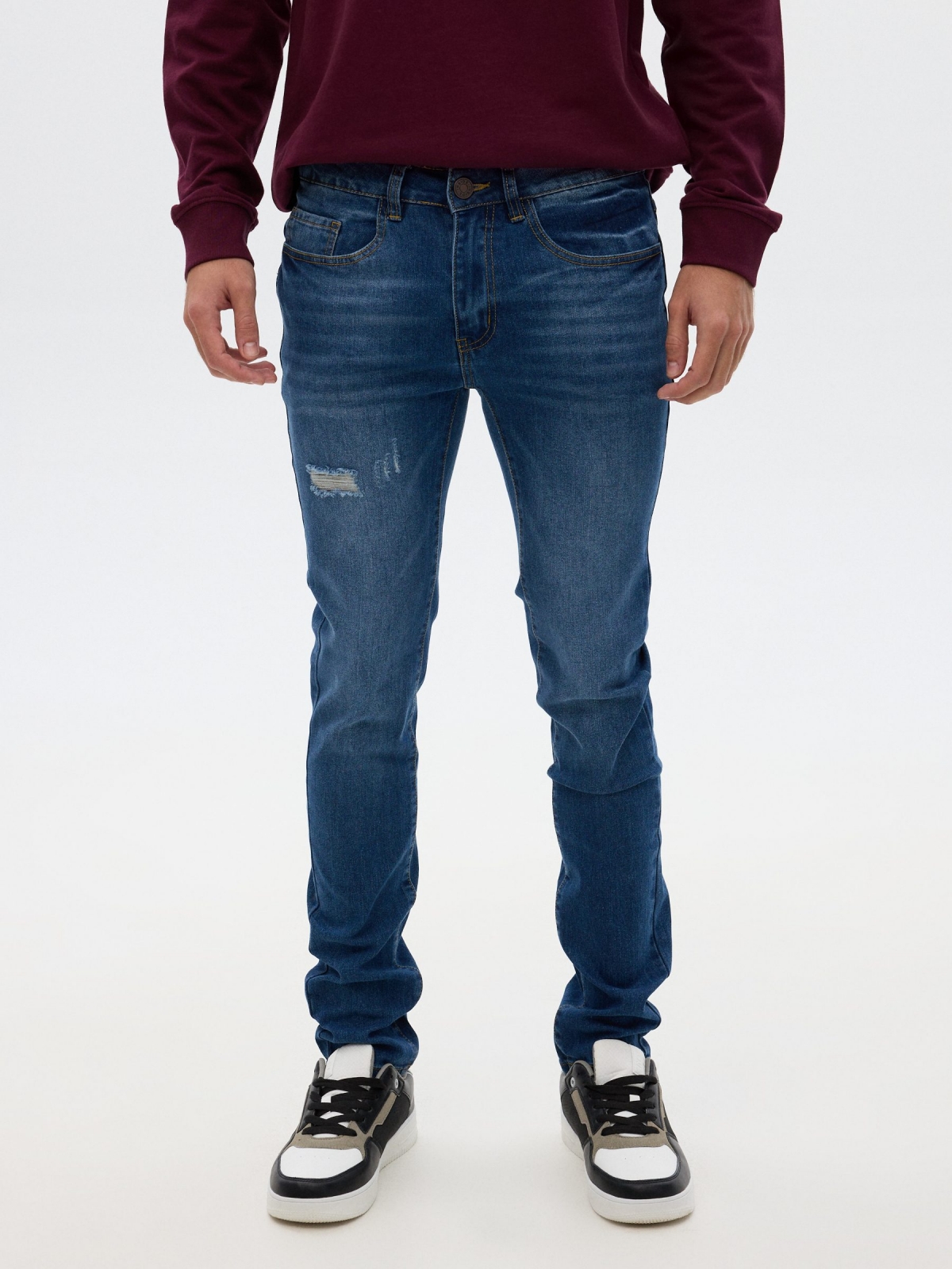 Jeans super slim azul vista media frontal