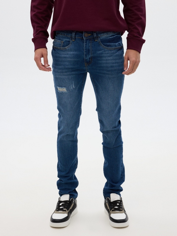 Super slim jeans blue middle front view