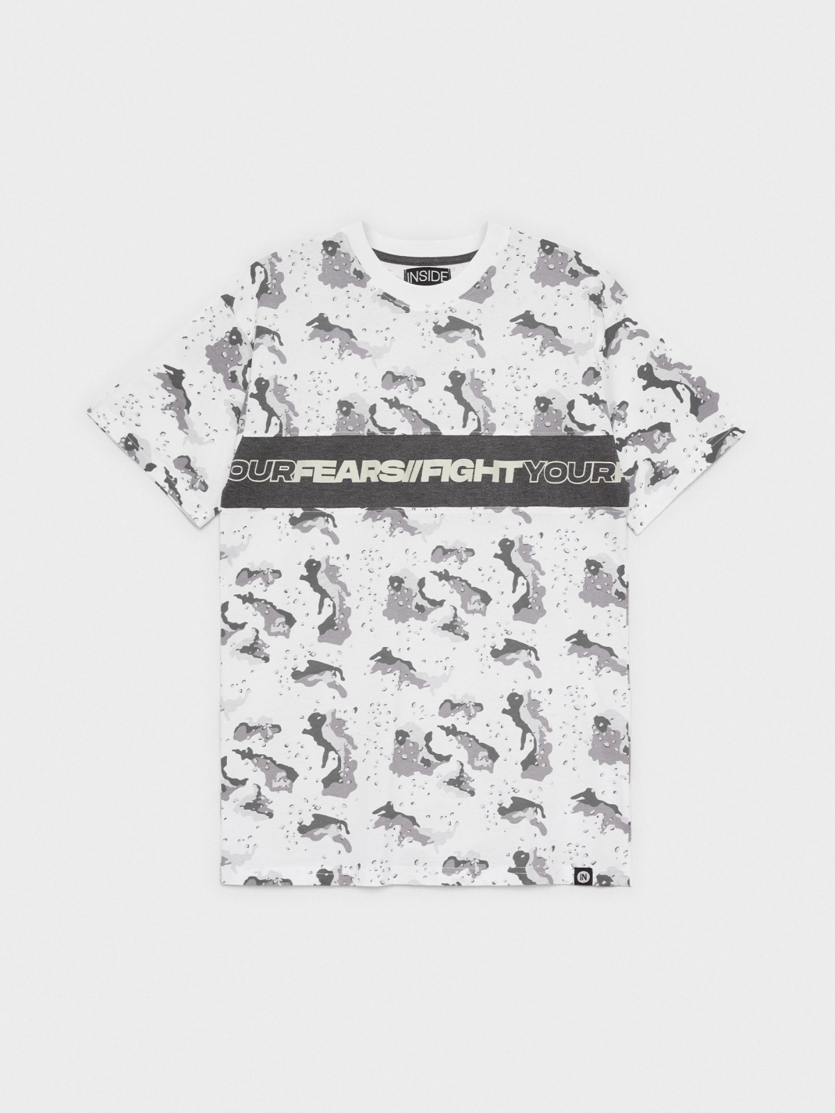  T-shirt de camuflagem branco