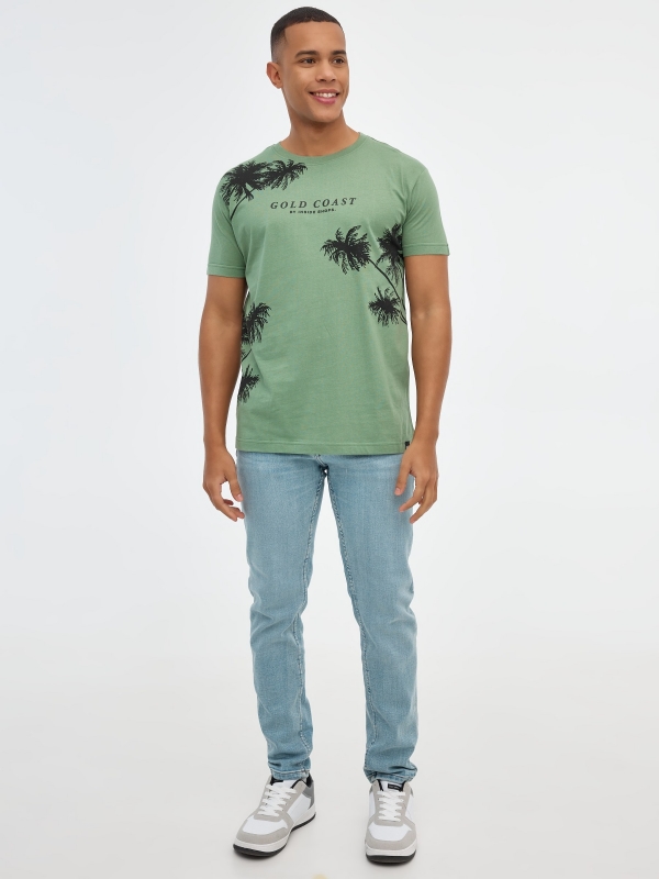 Gold Coast T-shirt olive green front view