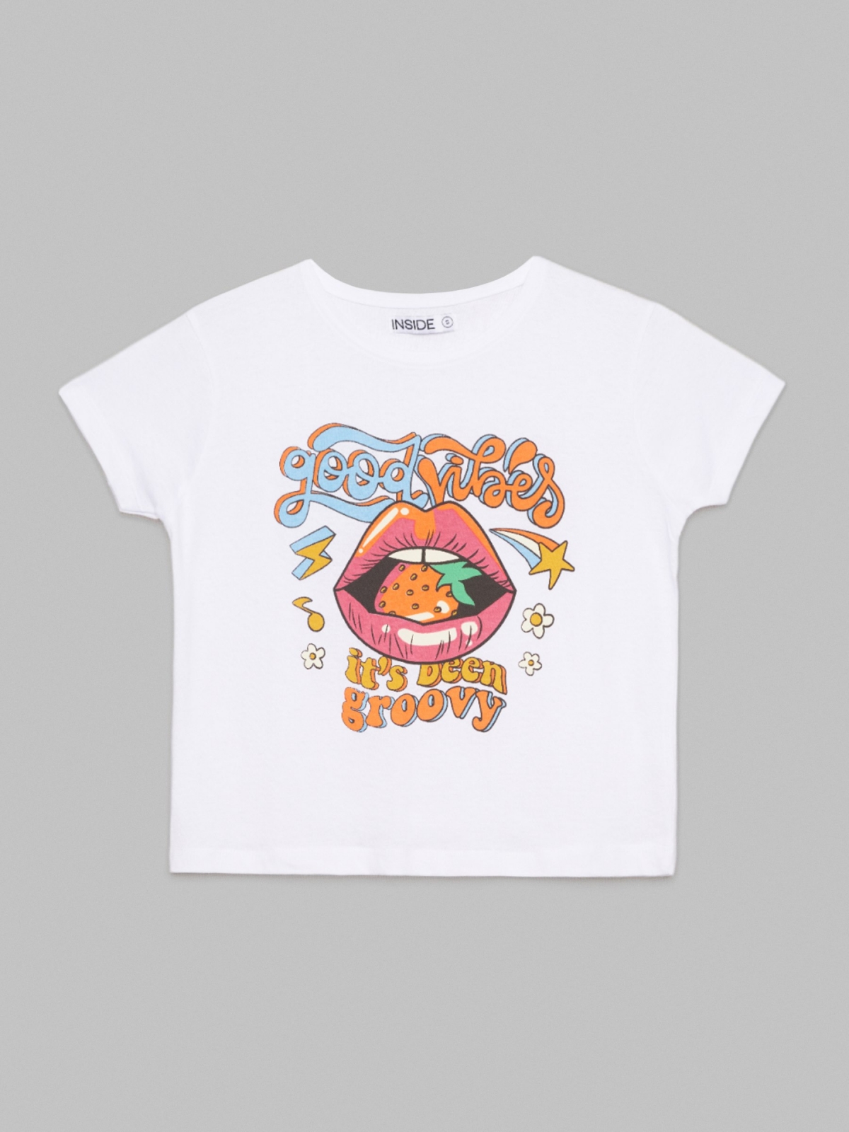  Camiseta Good Vibes blanco