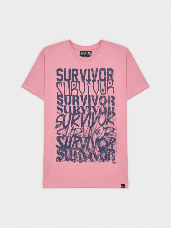  Camiseta estampado texto morado