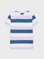 %Pto% Camiseta de rayas tricolor malva