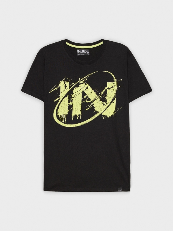  Camiseta estampado inside negro