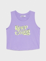 %Pto% Camiseta crop Keep Going lila