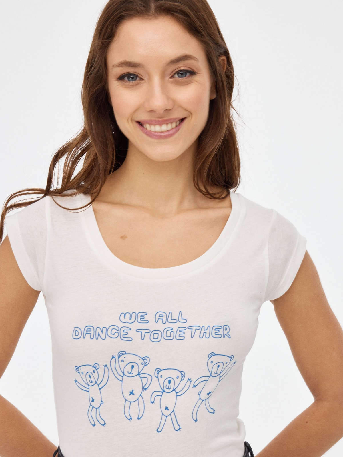 T-shirt com estampado off white vista detalhe