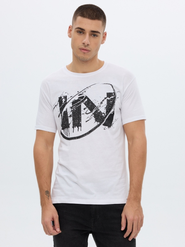 Camiseta estampado inside blanco vista media frontal