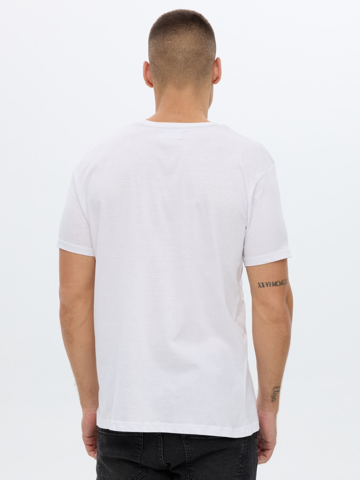 Camiseta estampado inside blanco vista media trasera