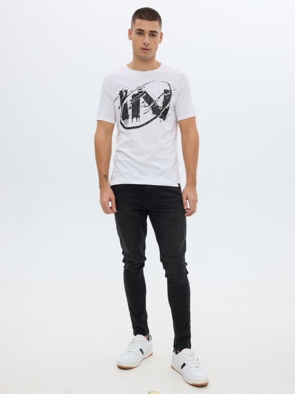 Camiseta estampado inside blanco vista general frontal