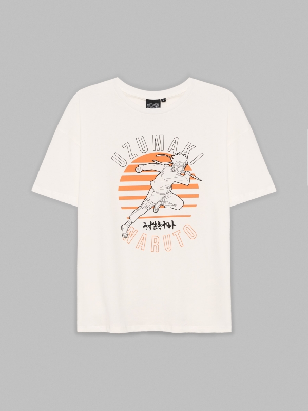  Camiseta Naruto blanco roto