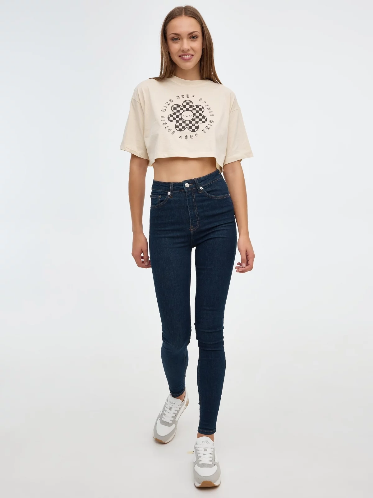 Mind Body T-shirt sand front view