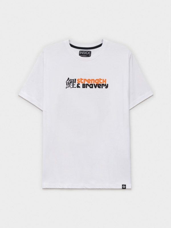  Camiseta estampado japonés blanco