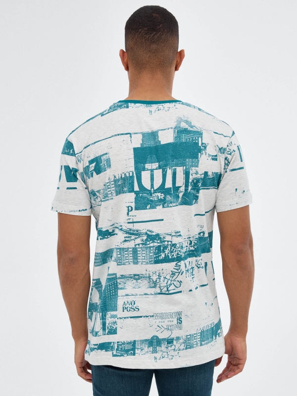 Camiseta total print gris vista media trasera