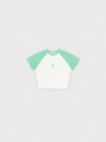 %Pto% Camiseta contrastes print verde mar