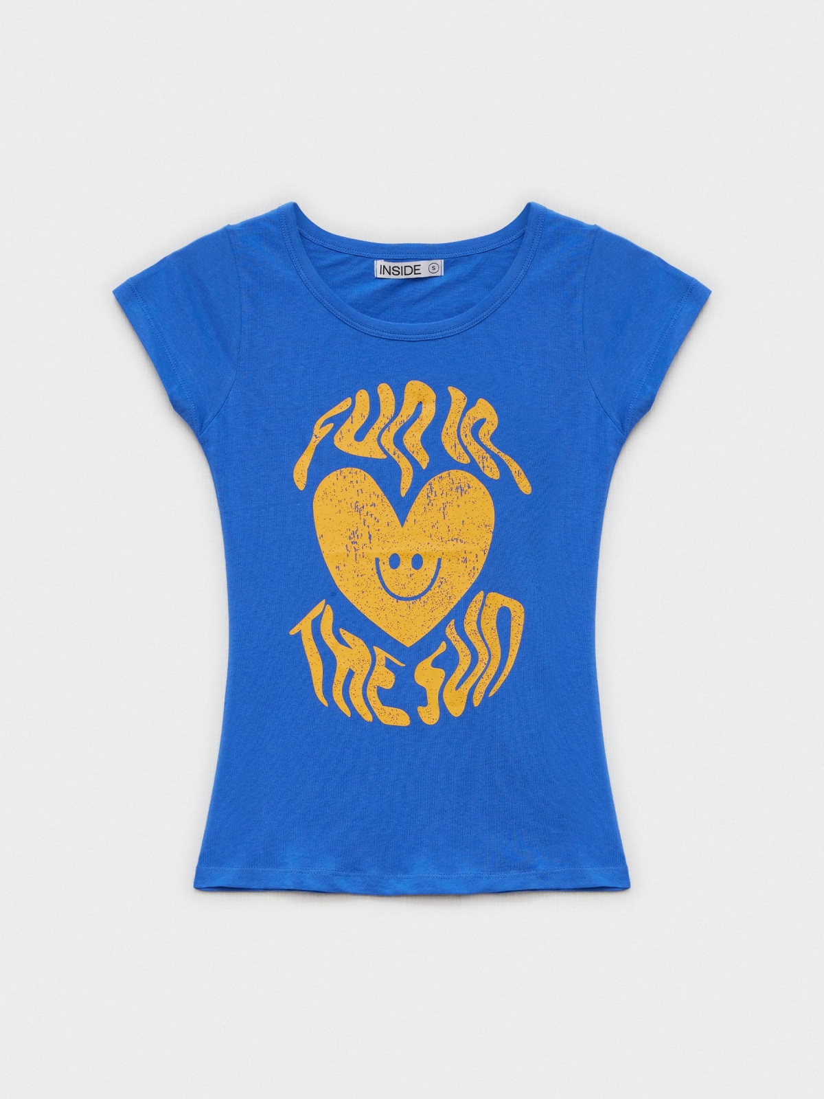  T-shirt cor-de-rosa fina azul eléctrico