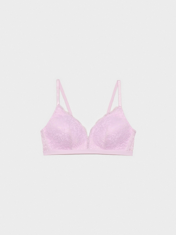 Pink lace bra mauve middle back view