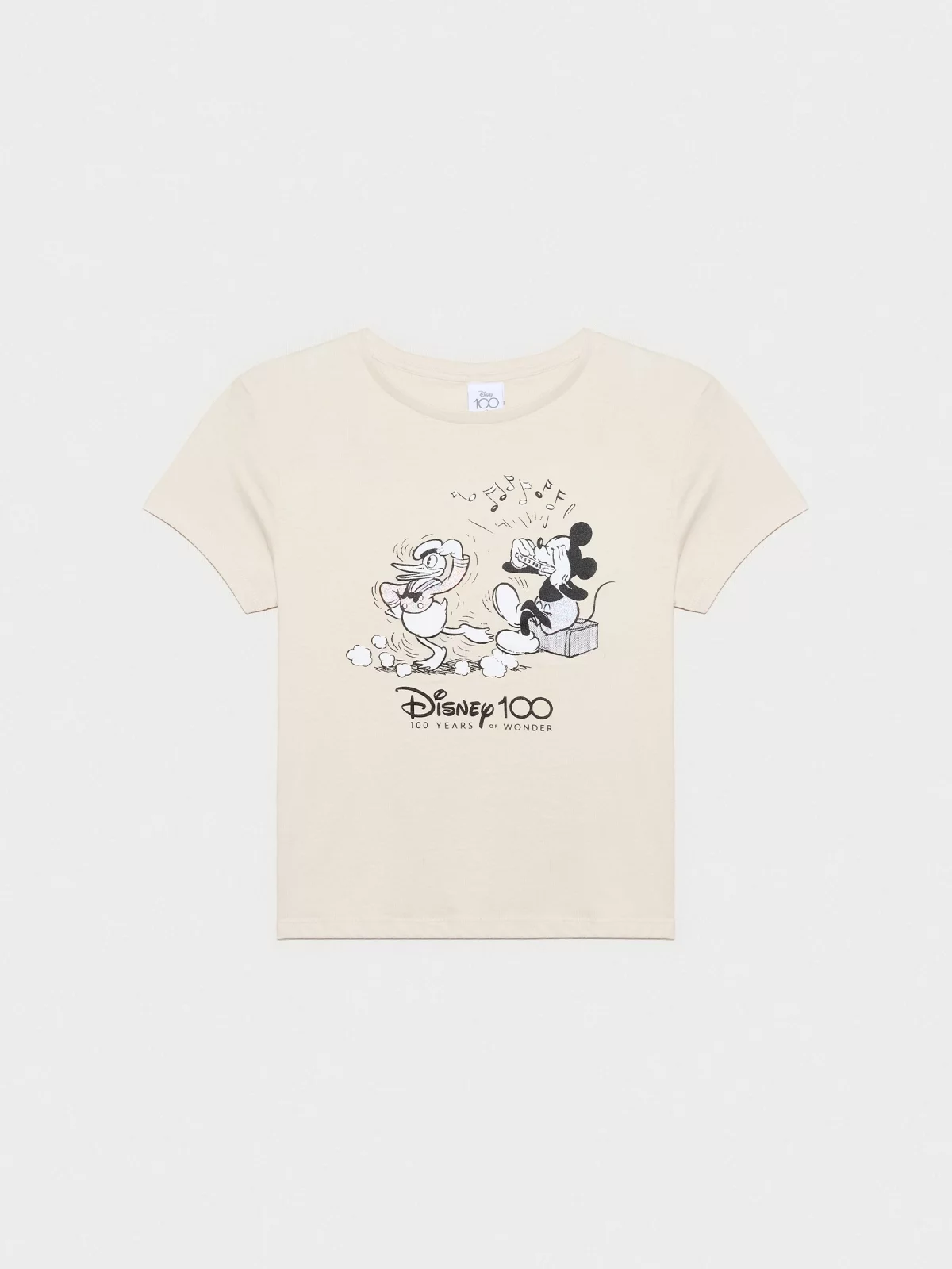  100 anos T-shirt de impressão Disney cinza claro