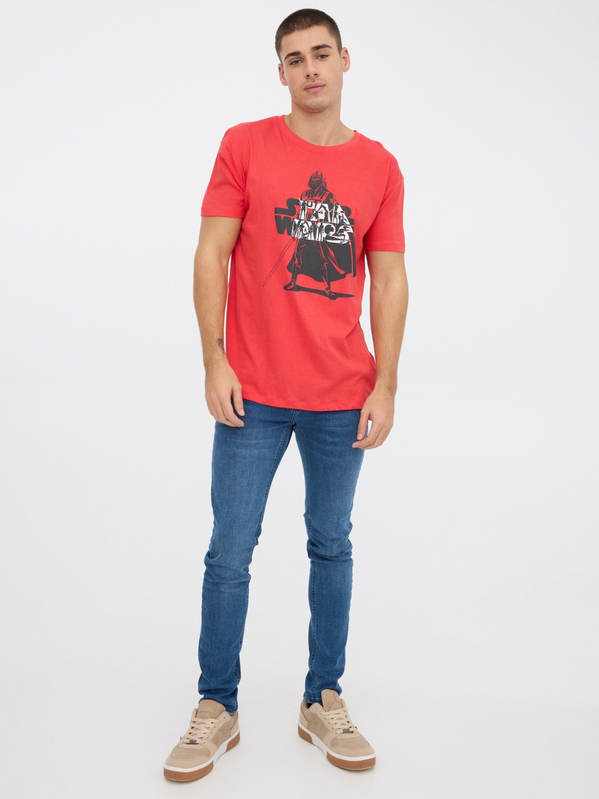 Camiseta Star Wars rojo vista general frontal