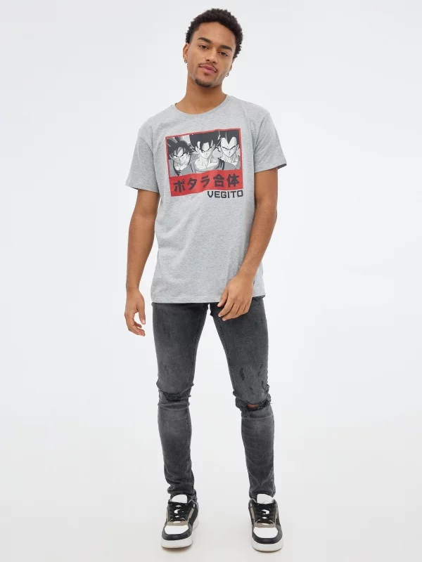 Camiseta Dragon Ball Vegito melange medio vista general frontal