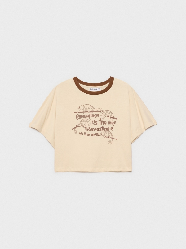  Camiseta crop camaleón arena