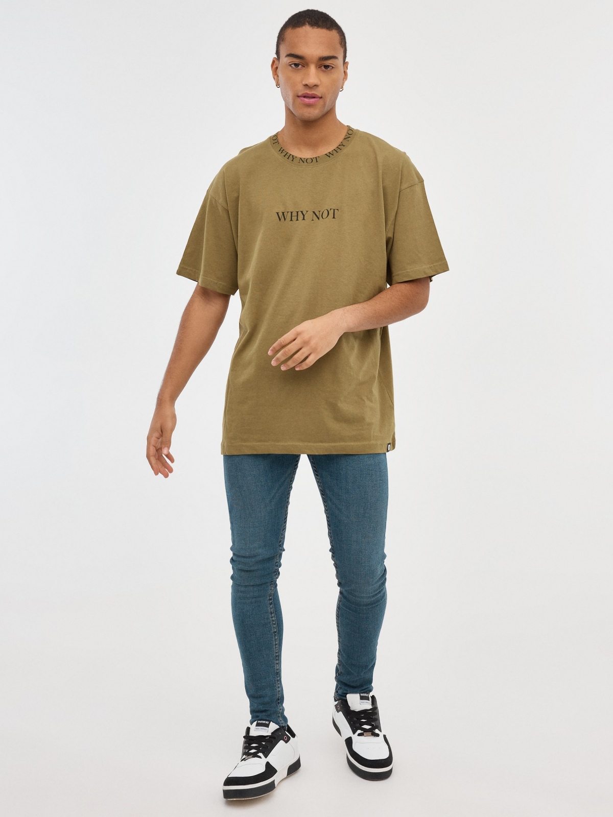 Camiseta Why Not kaki vista general frontal