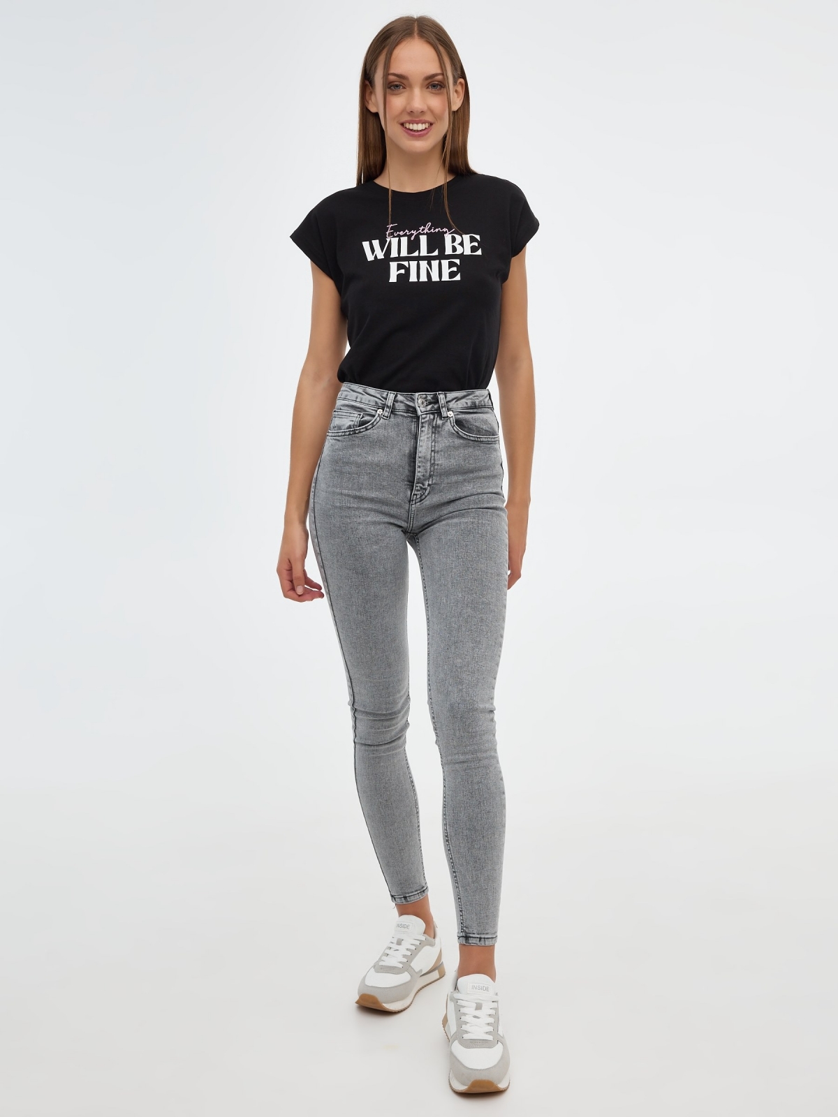 Camiseta Will Be Fine negro vista general frontal