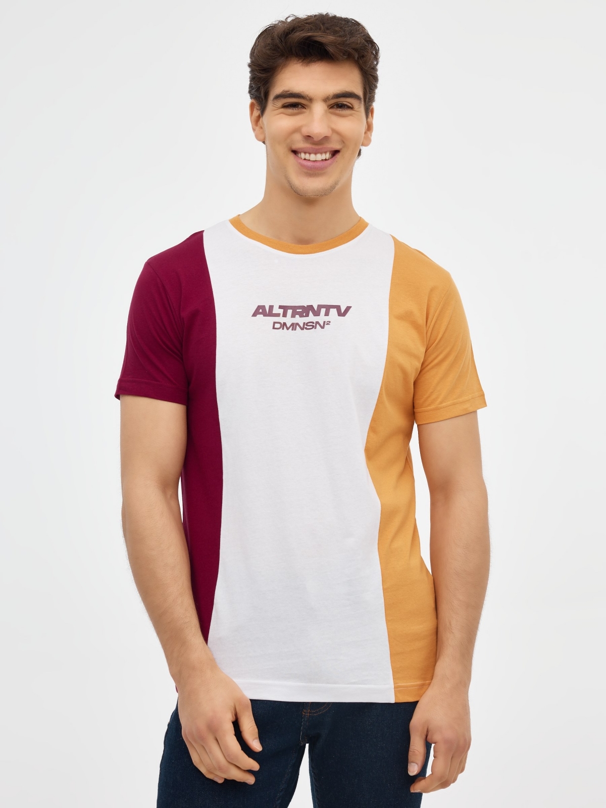 Camiseta ALTRNTV ocre vista media frontal