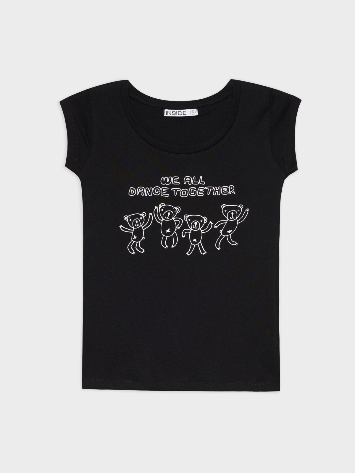  Camiseta con estampado negro