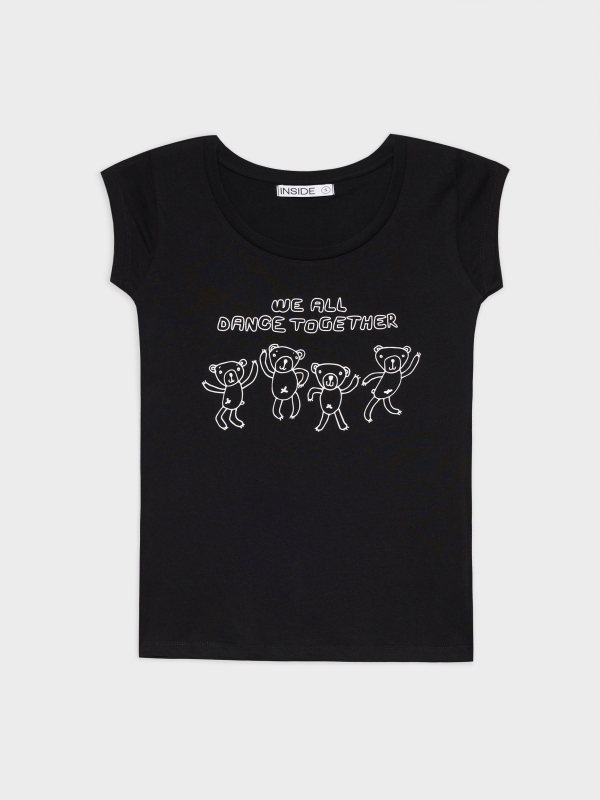  Camiseta con estampado negro