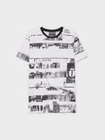 %Pto% T-shirt de impressão total branco