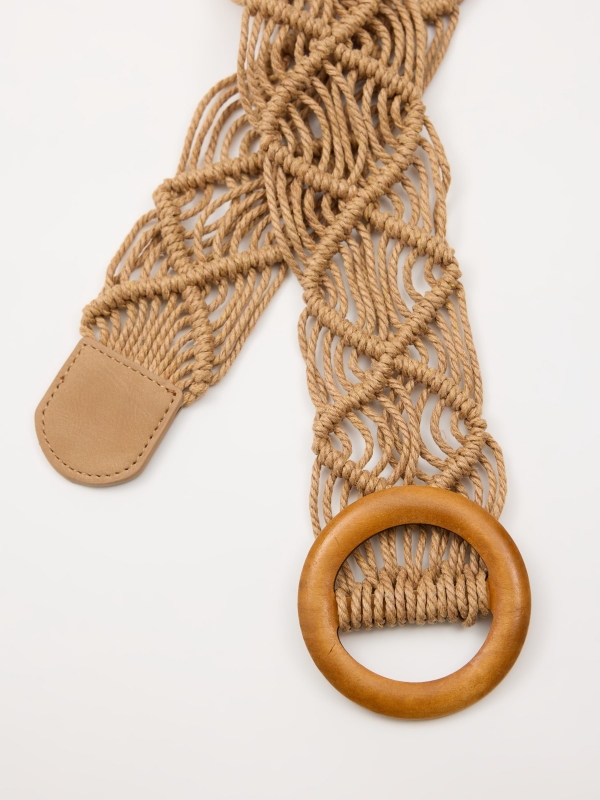 Beige macramé belt beige buckle