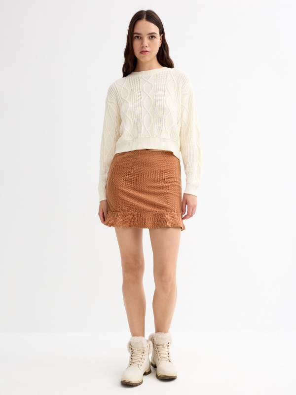 Eights crop sweater off white general front view