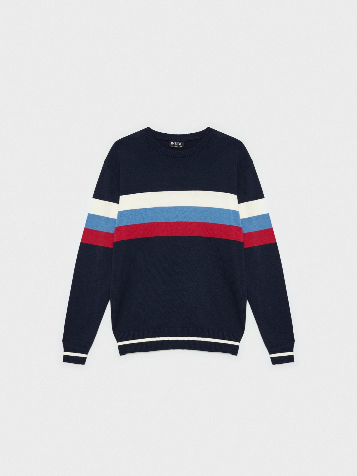  Regular sweater with stripes navy