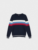 %Pto% Jersey regular con rayas azul marino