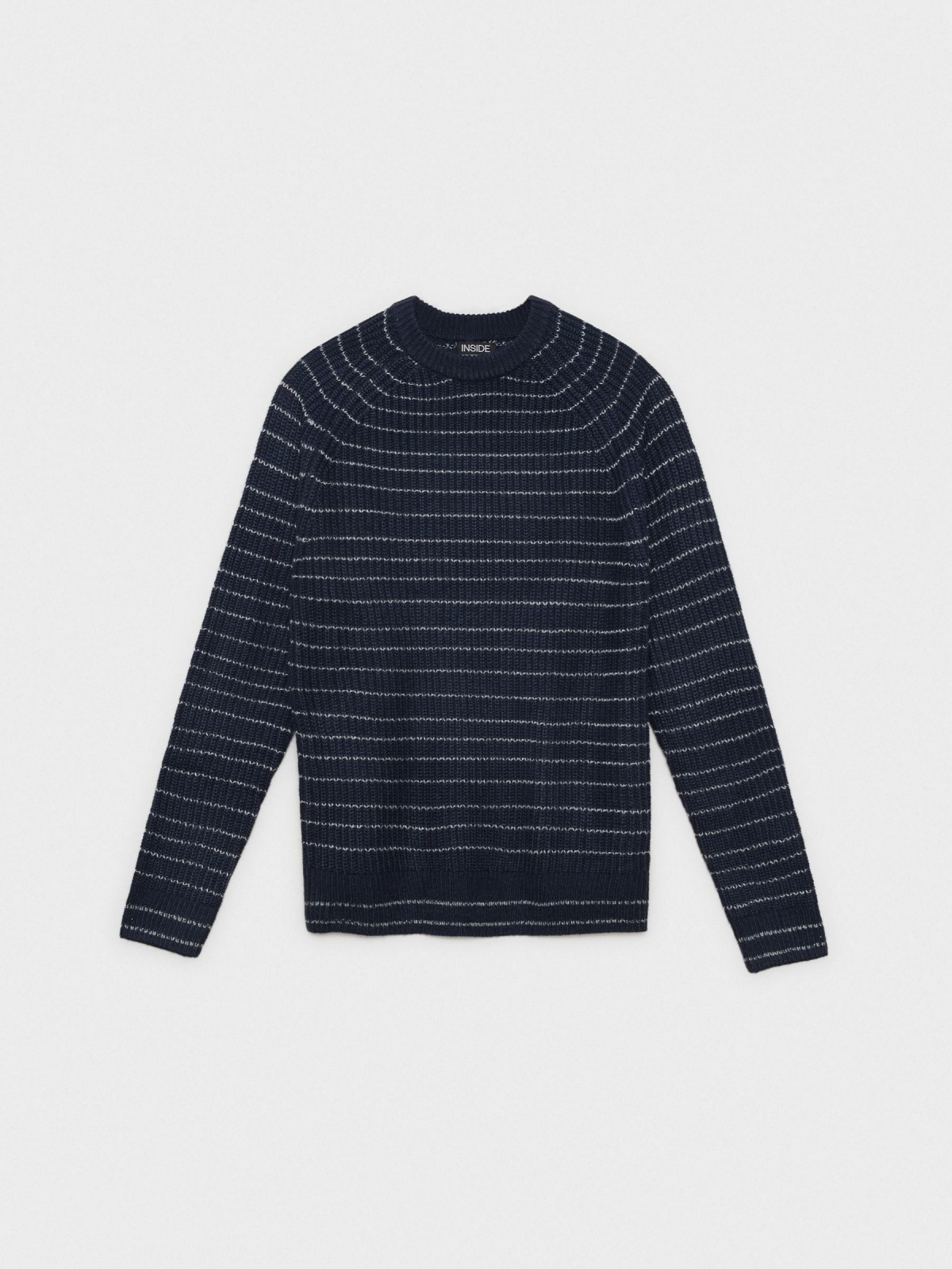 Torzal print jumper navy detail view