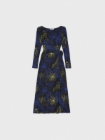 %Pto% Vestido maxi crossover floral preto